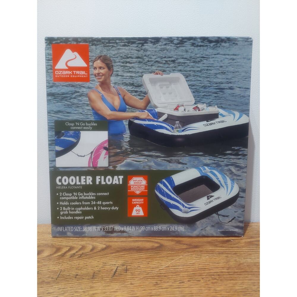 Ozark Trail Blue & White Floating Cooler Float for Pools & Lakes (New)